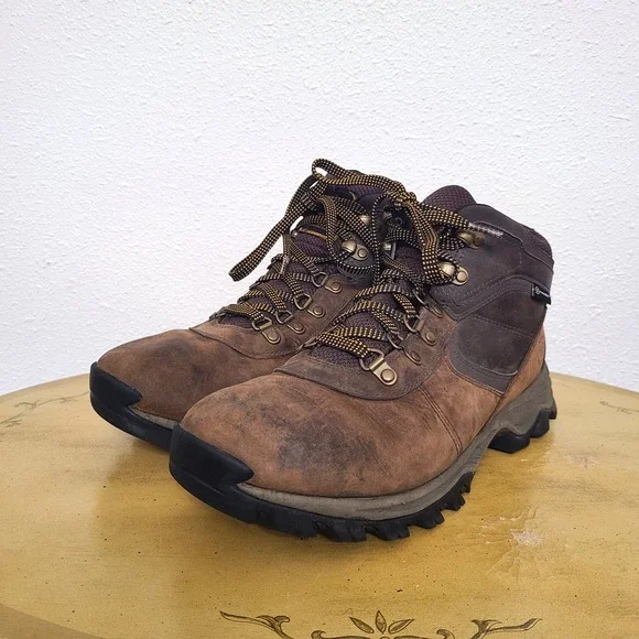 Timberland Mt Maddsen US 9.5 Brown Leather Waterproof Hiking Boots Trail Outdoor